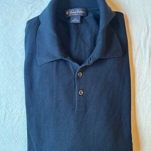 Brooks Brothers Men's Navy Polo Shirt Silk Blend XL